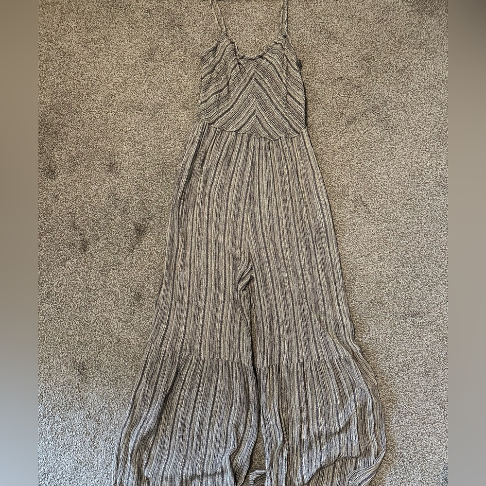 Cream printed jumpsuit